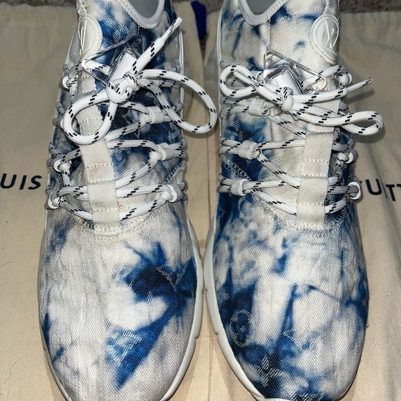 Louis Vuitton Denim Monogram Tie Dye Fastlane Low Sneaker - Picture 2 of 7